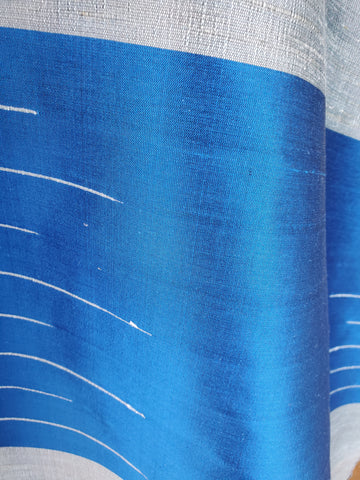 Two Tones Blue 100%  Hand Woven Thai Silk Scarf Shawl, Brand New